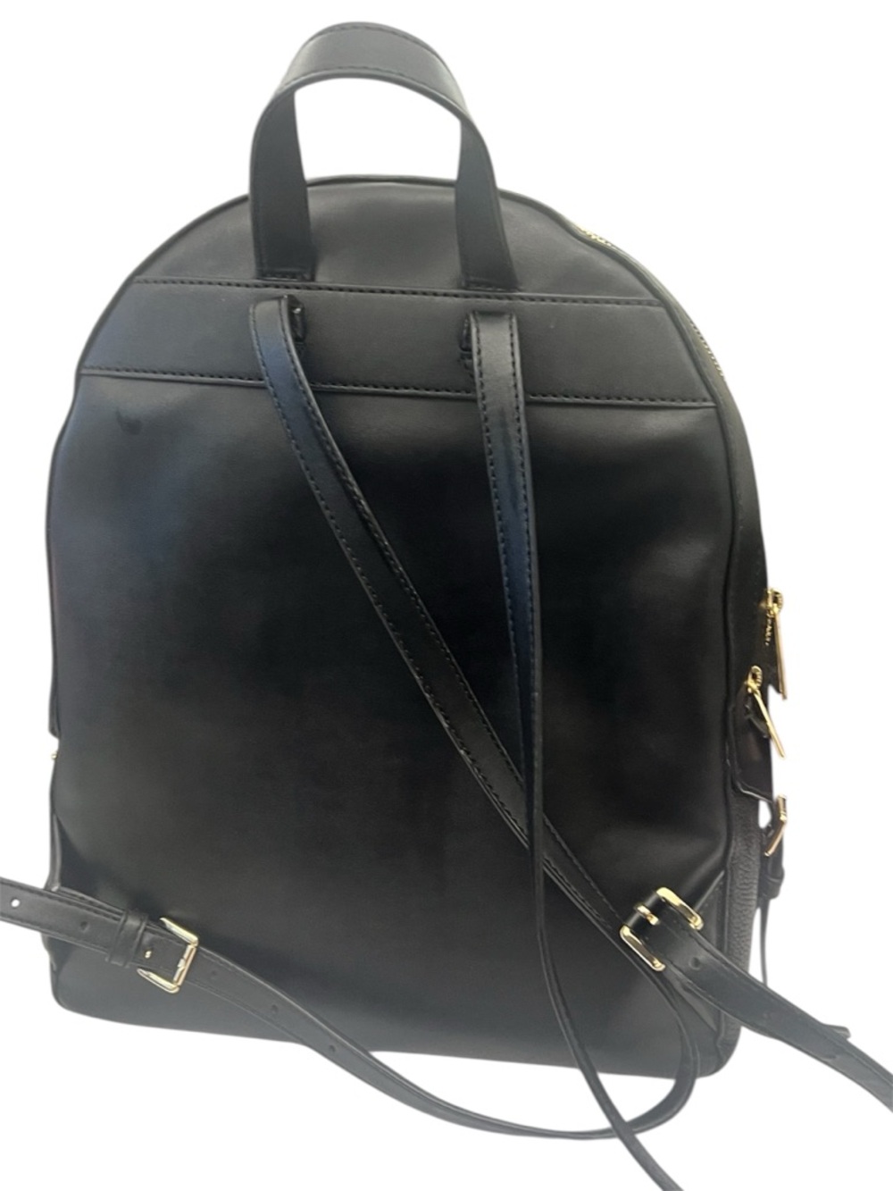 Michael Kors Black Leather Backpack with Gold Hardware - Picture 3 of 8